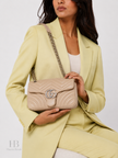 GUCCI GG Marmont Medium Shoulder Bag Beige