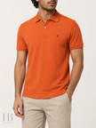 HACKETT LONDON Slim Fit Orange Short Sleeve Polo Shirt