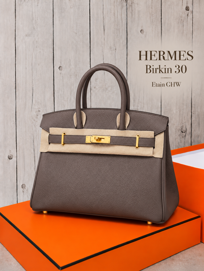 [Unused] HERMES Birkin 30 Etain GHW