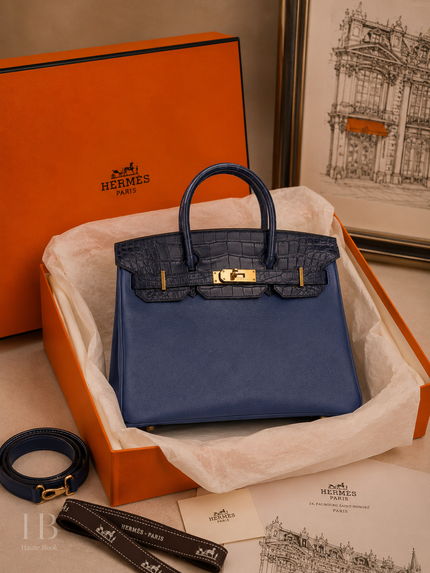 [Brand New] HERMES Birkin 30 Touch Blue Sapphire/Blue Marine