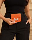 HERMÈS Constance Slim wallet Orange