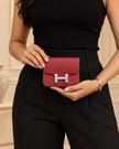 HERMÈS Constance Slim wallet Rouge Grenat