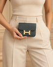 HERMÈS Constance Slim wallet Vert Loden