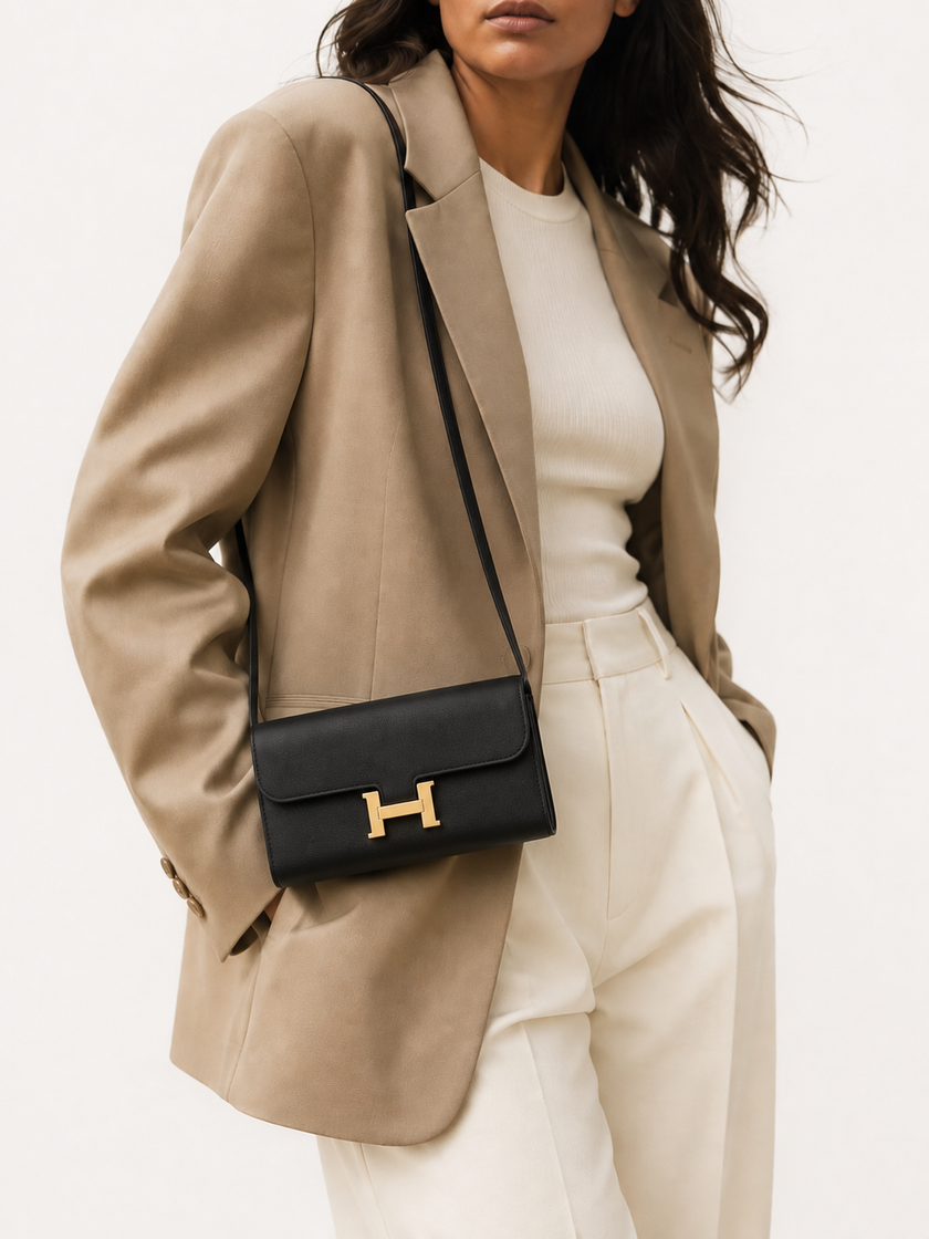 HERMES Constance to Go Black Epsom