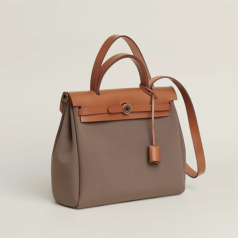 [Brand New] HERMES Herbag Zip 31 laque Bag - Étoupe / Fauve / Ébène
