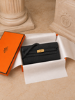 [Brand New] HERMES Kelly Wallet Long To Go Black GHW