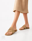 HERMES Mage Sandals In Alabaster Beige