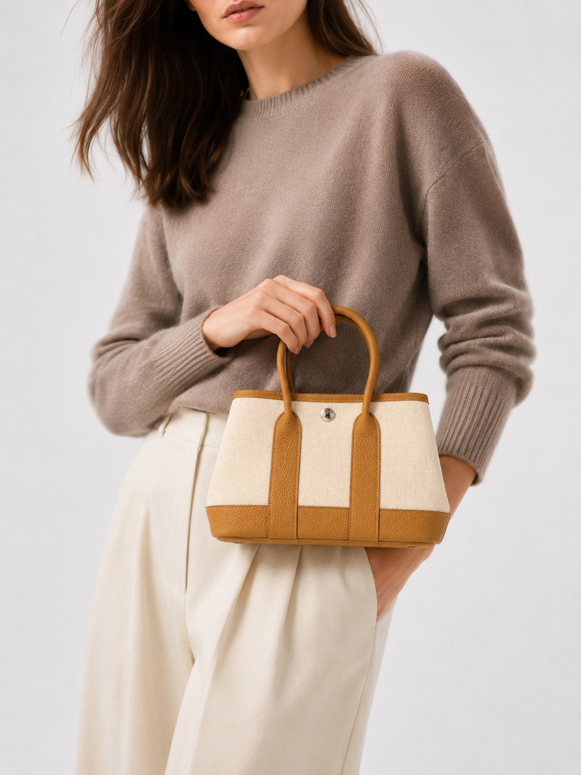 [Unused] HERMES Mini Garden Party Ecru-Paille/Sesame