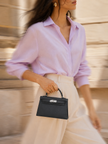[Brand New / Price on Request] HERMES Mini Kelly 2 SPO (Outside) Black/Purple (stitching) Epsom