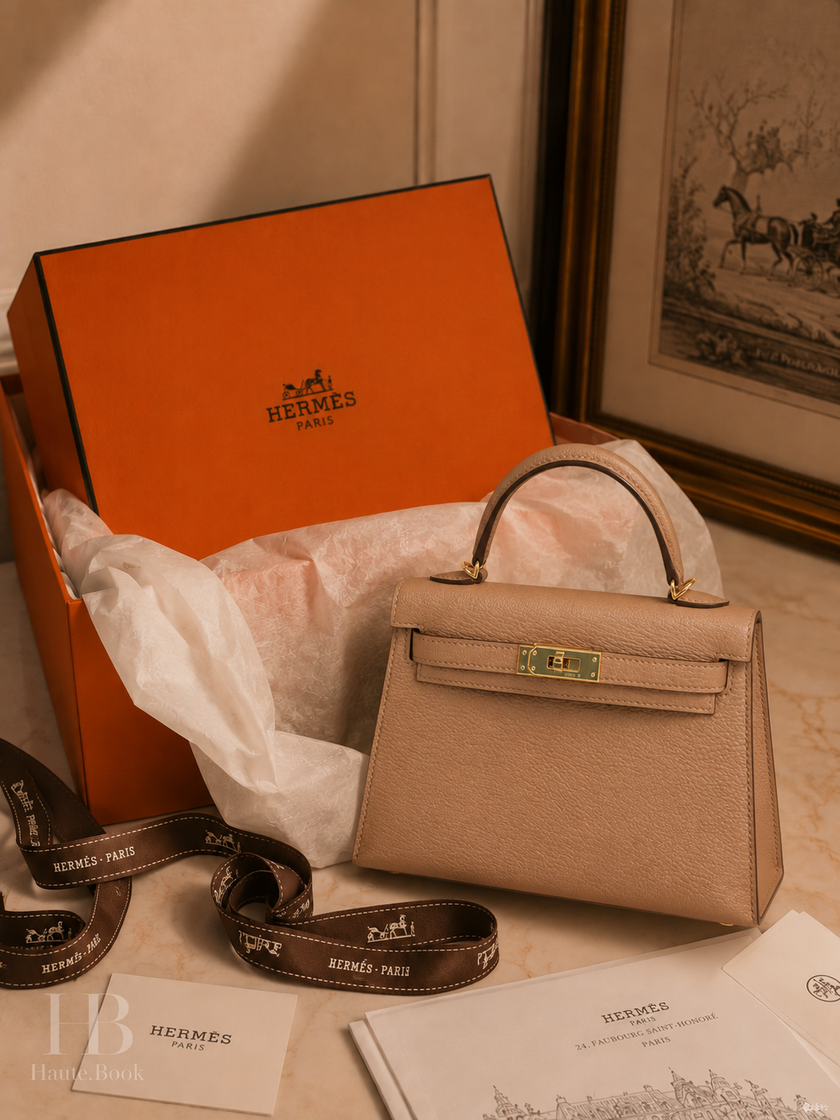 [Brand New] HERMES Mini Kelly Quebracho Chevre Leather