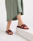 HERMES Oran Sandals In Red H