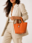 HERMES Picotin Lock Orange Taurillon Clemence Size PM