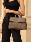 HERMÈS Valparaiso PM Handbag Etoupe Silver Hardware