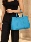 HERMÈS Garden Party PM Tote Bag, Cobalt/Silver Hardware