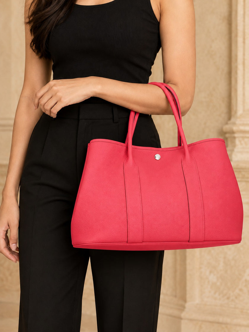HERMÈS Garden Party PM Tote Bag, Bougainvillea/Silver Hardware