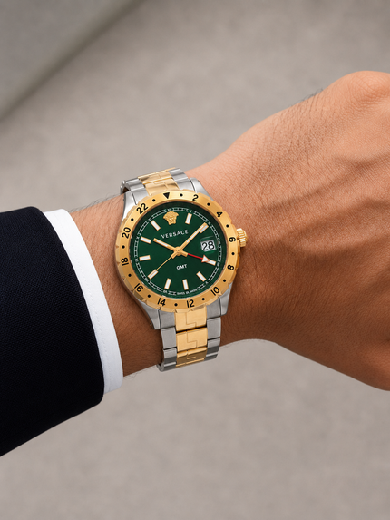 VERSACE Hellenyium GMT Quartz Green Dial Men's Watch