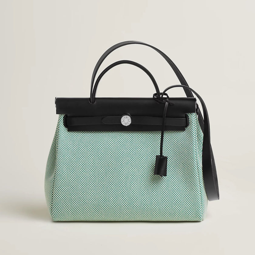 [Brand New] HERMES Herbag Zip 31 Bag Ecru/Vertigo Green/Black