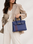 [Unused] HERMES Birkin 25 Blue Encre / Bordeaux