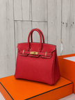 [Unused /Like New] HERMES Birkin 25 Rouge Casaque Blue Verso