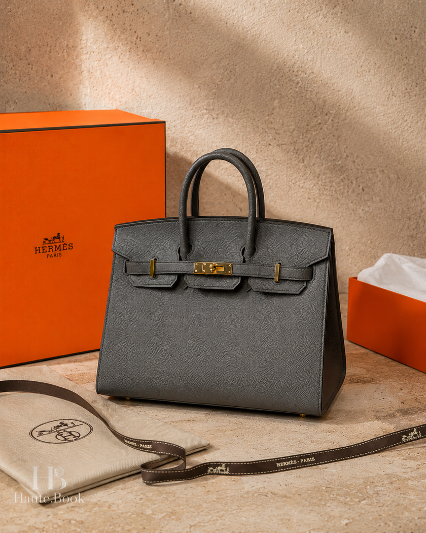 [Like New] HERMES Birkin 25 Sellier - Gris Etain Epsom | Gold Hardware