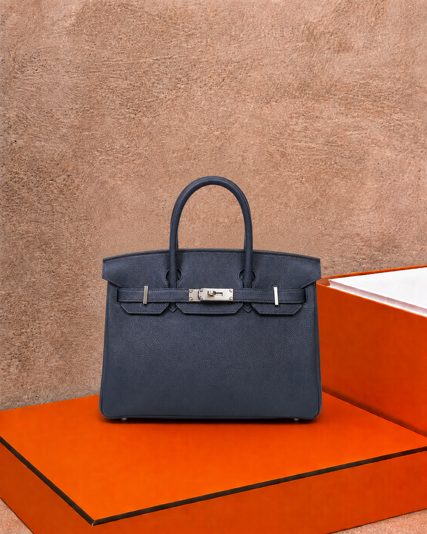 [Unused] HERMES Birkin 30 Blue Nuit Togo / Orange Palladium Hardware