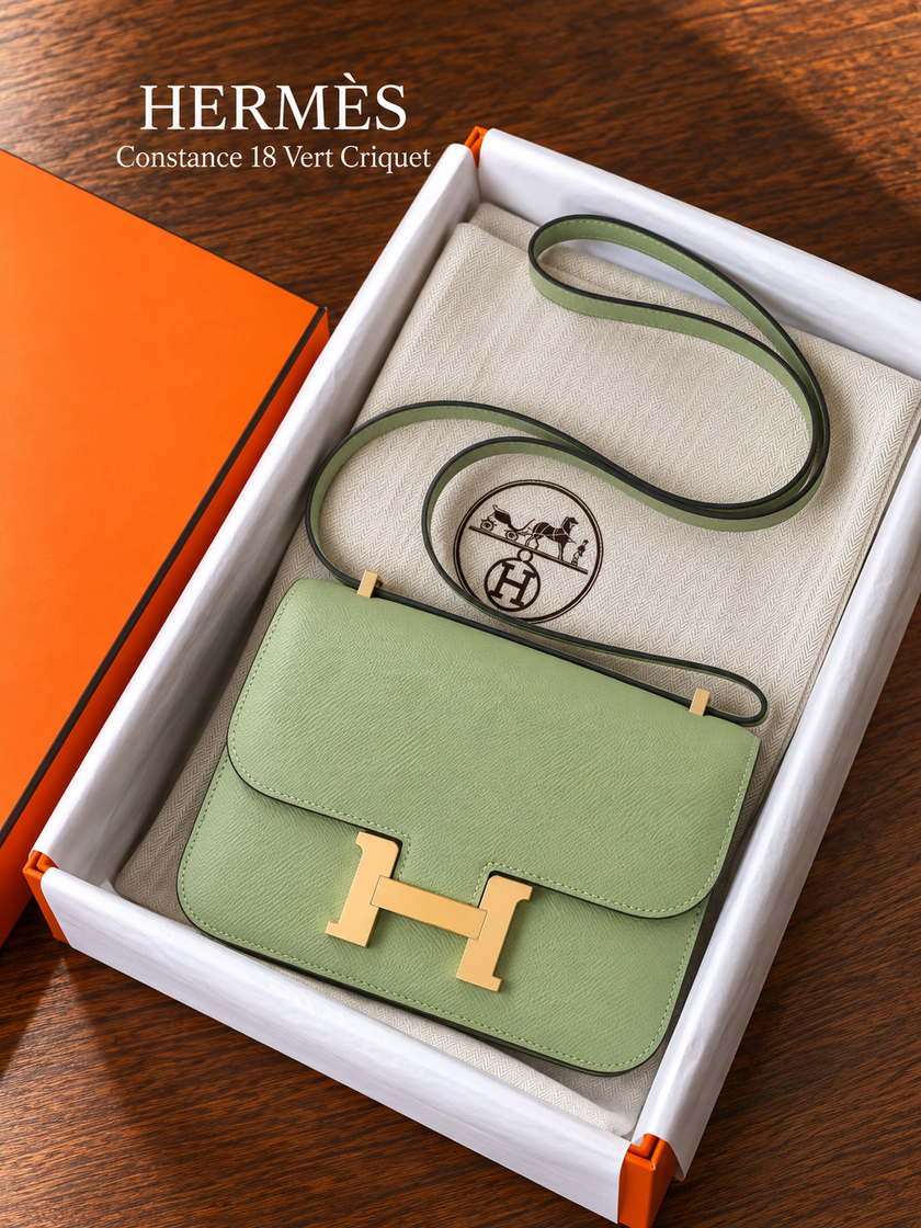 [Unused/Like New] HERMES Constance 19 Vert Criquet