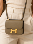 HERMÈS Constance 3 18 Miroir Beige Malfa Veau Swift Women's Bag
