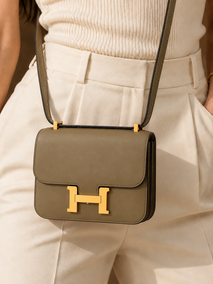 HERMÈS Constance 3 18 Miroir Beige Malfa Veau Swift Women's Bag