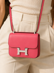 HERMÈS Constance 3 18 Rose Lipstick Veau Tadelakt