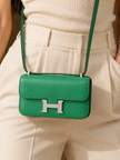 HERMÈS Constance Elan Miroir Mint Chevre Leather Women's Bag