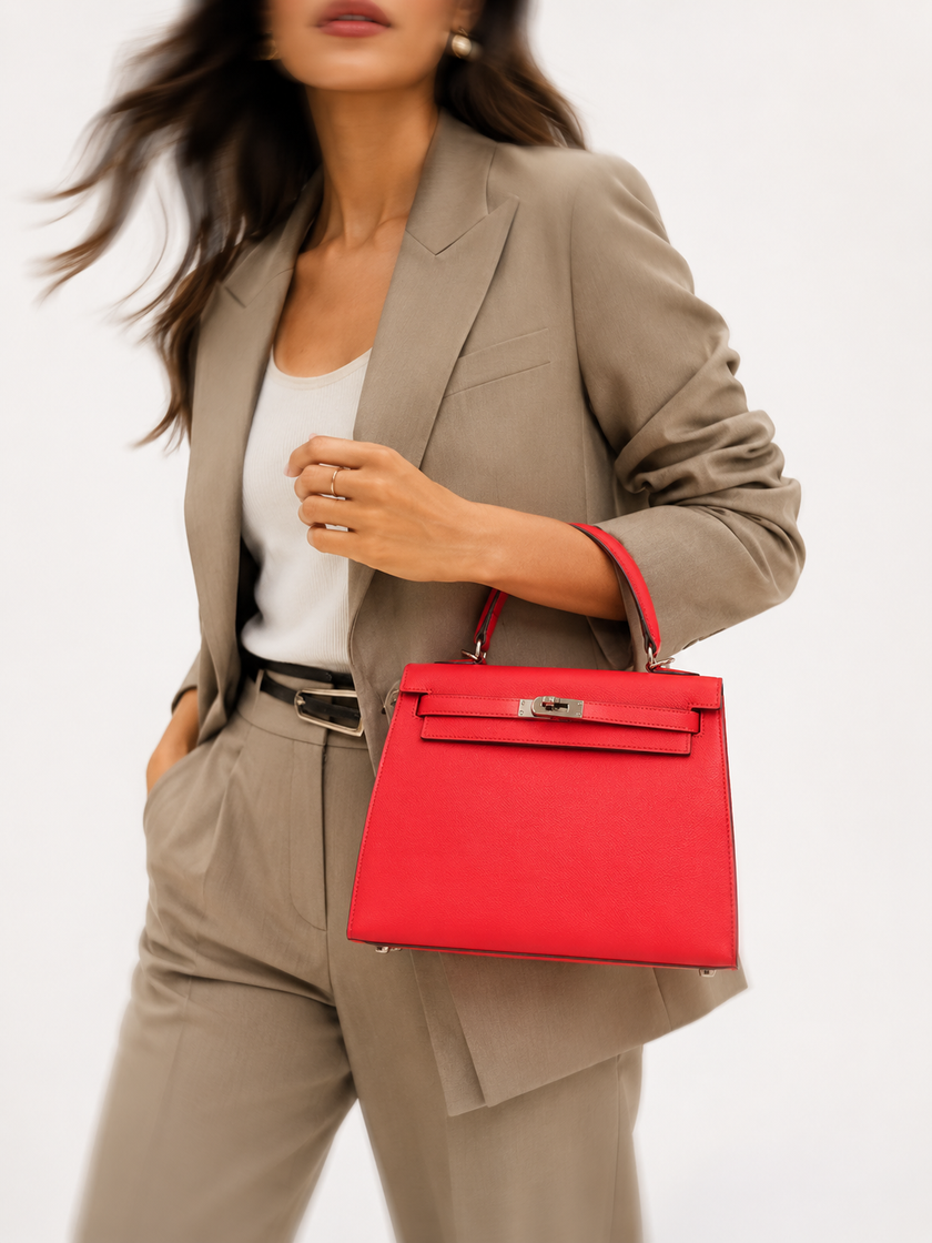 [Like New] HERMES Kelly 25 Sellier Rose Jaipur