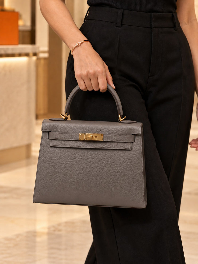 [Unused] HERMÈS Kelly 28 8F Étain Epsom Gold Hardware