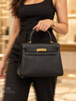[Unused] HERMÈS Kelly 28 Noir 89 Togo Gold Hardware