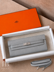 [Price on Request] HERMES Kelly To Go Wallet - Gris Pantin Epsom
