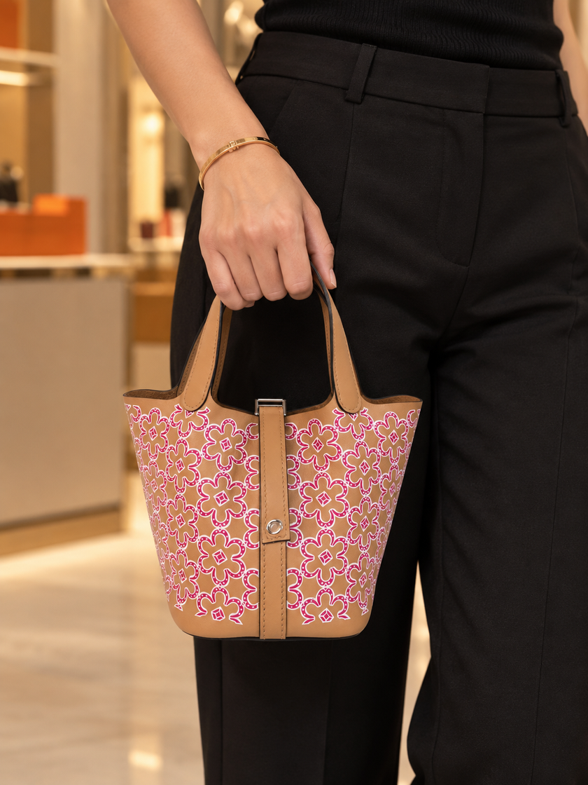 [Brand New] HERMÈS Micro Picotin Lucky Daisy Chai/Rose