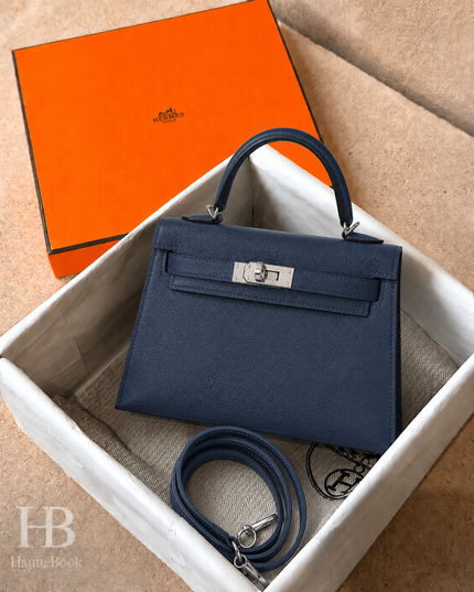 [Price on Request] HERMES Mini Kelly 20cm - Bleu Tie Madame