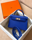 [Price on Request] HERMES Mini Kelly Electric Blue 7T Espom Silver Hardware