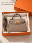[Brand New] HERMES Mini Kelly II Gris Asphalte