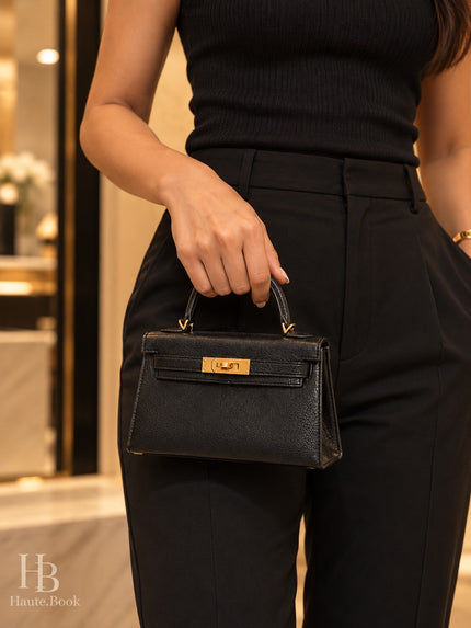 [Brand New] HERMÈS Mini Kelly Noir 89 Black Chevre Gold Hardware