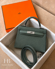 [Price on Request] HERMES Mini Kelly Tricolore - Vert Amande / Noir Epsom / Vert Mangrove