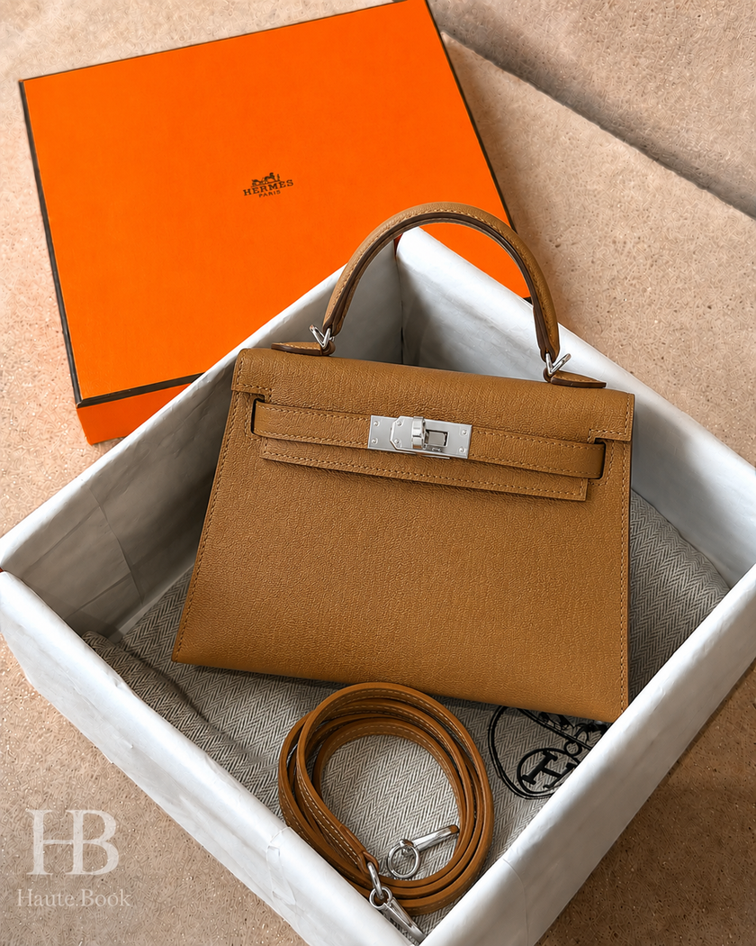 [Price on Request] HERMES Verso Mini Kelly - Caramel Chevre / Cacao Interior