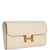 [Brand New] HERMES Constance Long To Go Wallet Craie 10 Epsom Gold Hardware