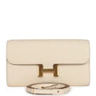 [Brand New] HERMES Constance Long To Go Wallet Craie 10 Epsom Gold Hardware