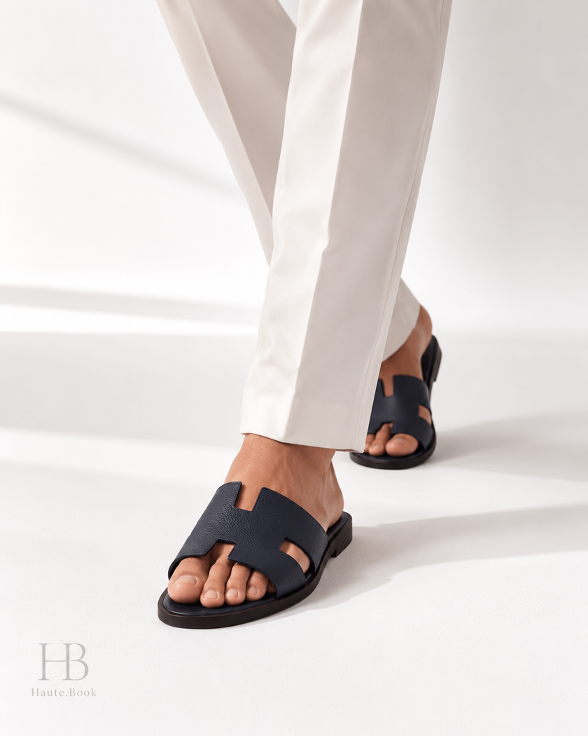 HERMES Izmir Sandals In Marine