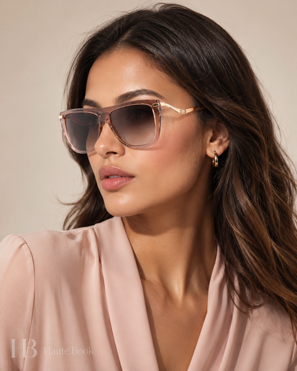 [At India] JIMMY CHOO  Brown Mirror Gradient Browline Ladies Sunglasses