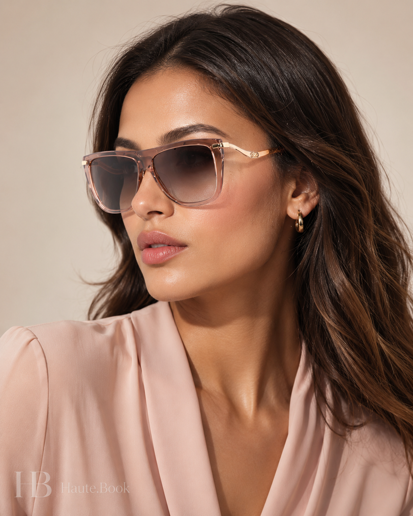 JIMMY CHOO  Brown Mirror Gradient Browline Ladies Sunglasses