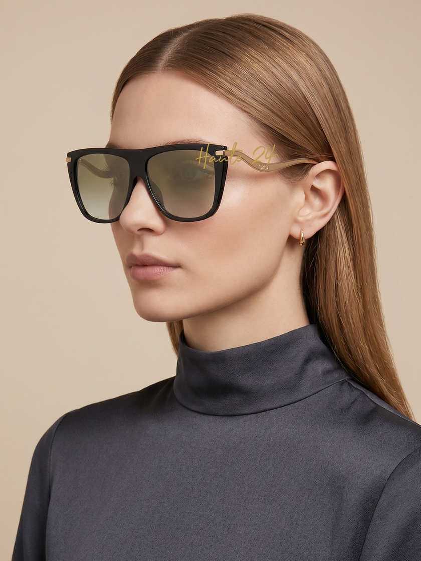 [At India]  JIMMY CHOO Gray SF Gold Browline Ladies Sunglasses