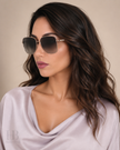 [At India] JIMMY CHOO Brown gradient Square Ladies Sunglasses HESTER/S 006J/HA 59