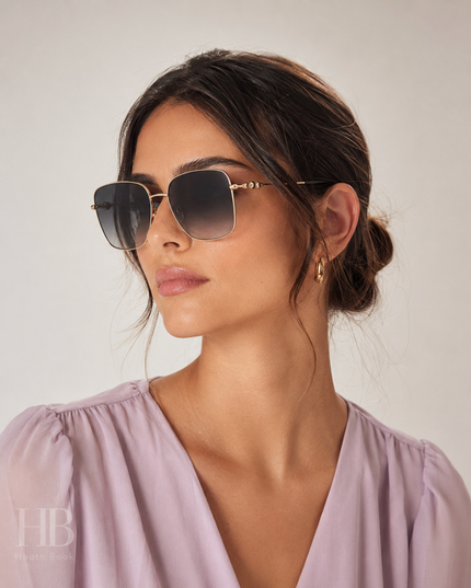 JIMMY CHOO Grey Gradient Square Ladies Sunglasses