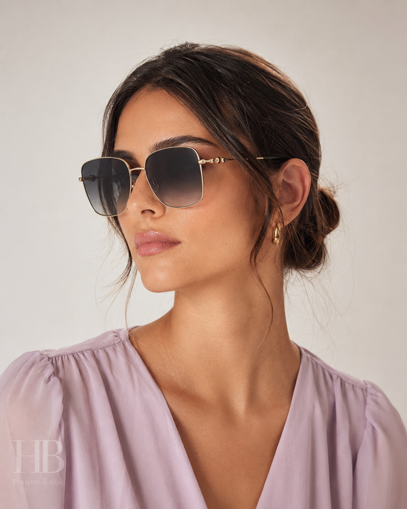 JIMMY CHOO Grey Gradient Square Ladies Sunglasses